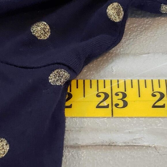 Chicos Shirt Ultimate Tee Womens Size 3 US XL Navy Blue Long Sleeve Polka Dot - Picture 8 of 10